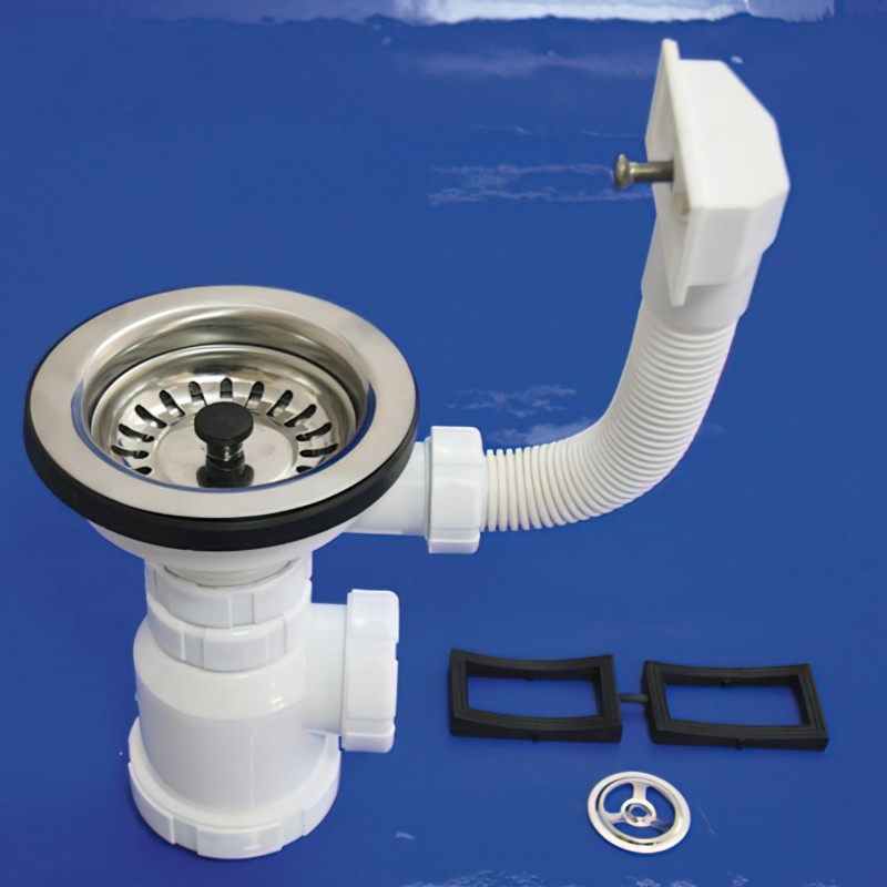 Sifon Botella T-2-CR1 1/2 conRebosadero yVálvula Cesta. WOLFPACK