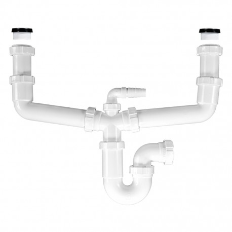 Sifón curvo con doble racor extensible R-27 - RIUVERT