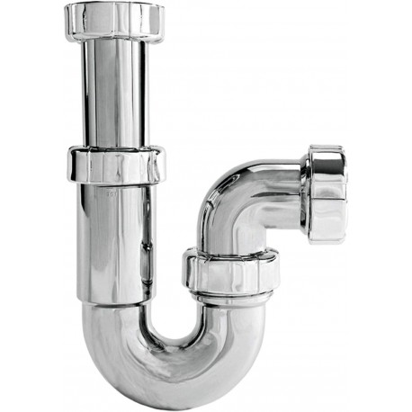 Sifón curvo con racor extensible metalizado R-18L - RIUVERT
