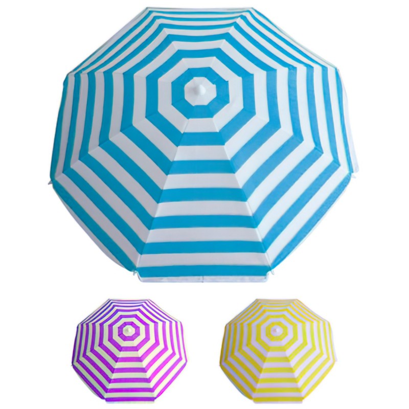 Sombrilla Playa Aluminio y Poliester 200 cm. rayas PAPILLON