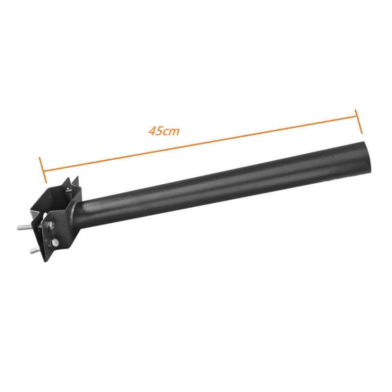 Soporte pared Negro 45cm para farola led diámetro 47mm para poste y pared