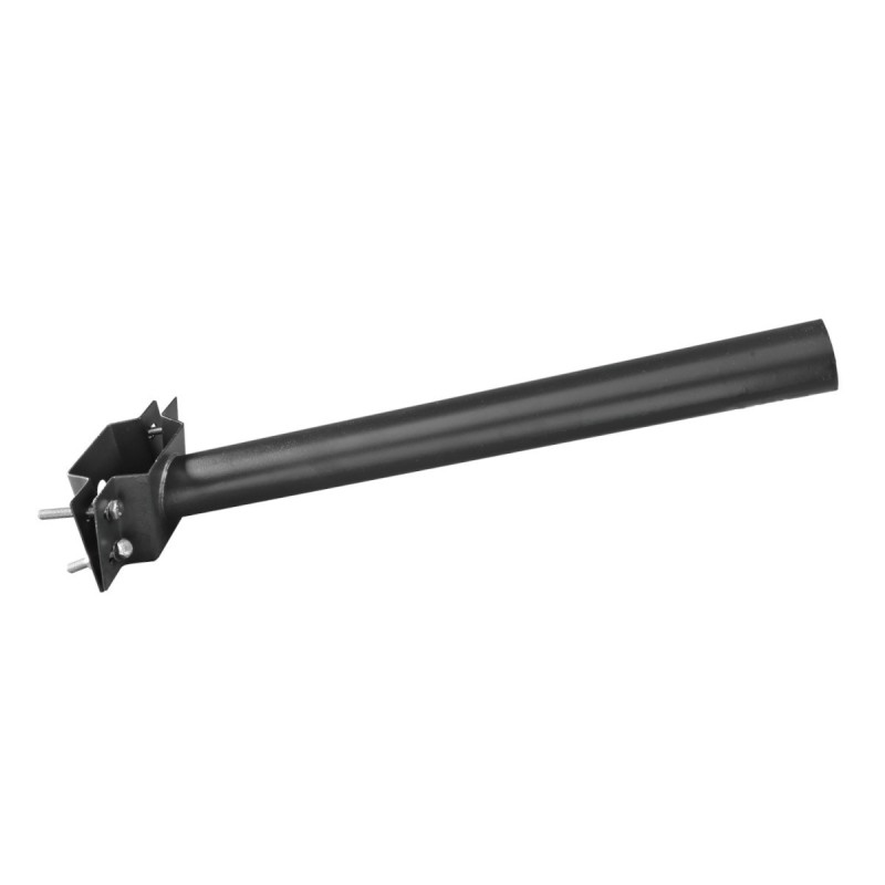 Soporte de acero inoxidable negro 49cm para farola led díametro 47mm para poste o pared