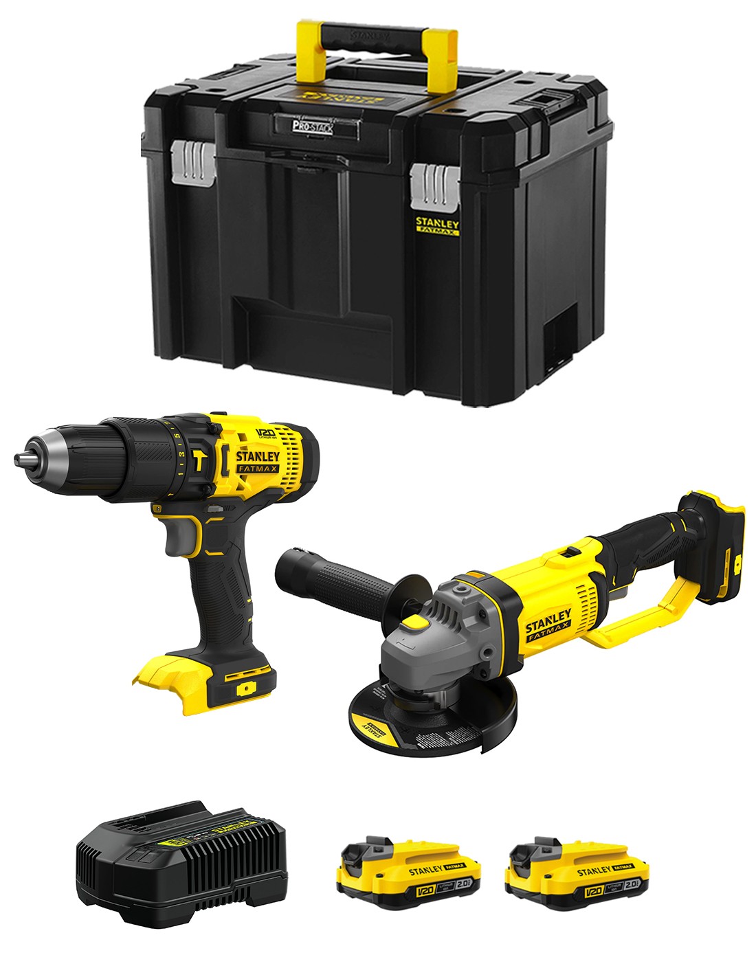 STANLEY FatMax Kit SVK212 (SFMCD711 + SFMCG400 + 2 x 2,0 Ah + Cargador + TSTAK VI)