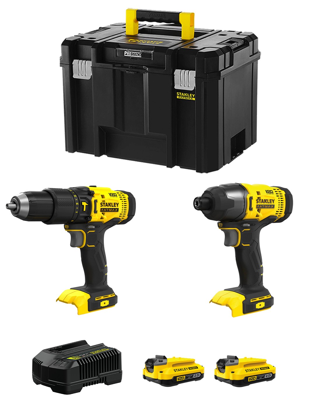 STANLEY FatMax Kit SVK214 (SFMCD711 + SFMCF800 + 2 x 2,0 Ah + Cargador + TSTAK VI)