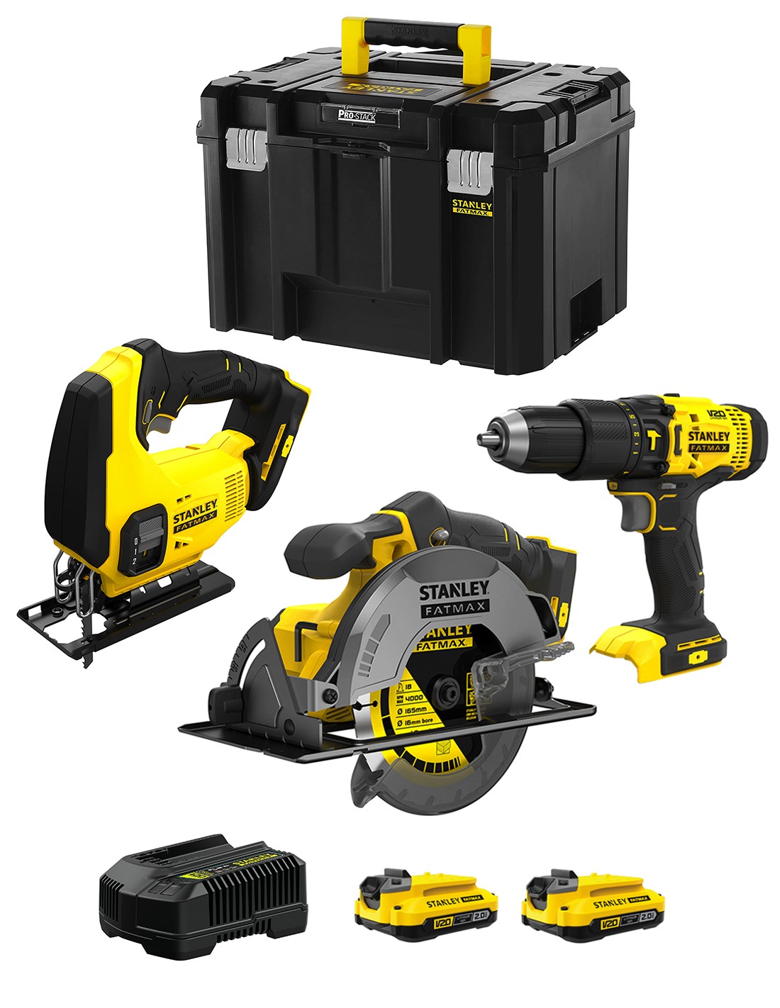 STANLEY FatMax Kit SVK302 (SFMCS600 + SFMCS500 + SFMCD711 + 2 x 2,0 Ah + Cargador + TSTAK VI)