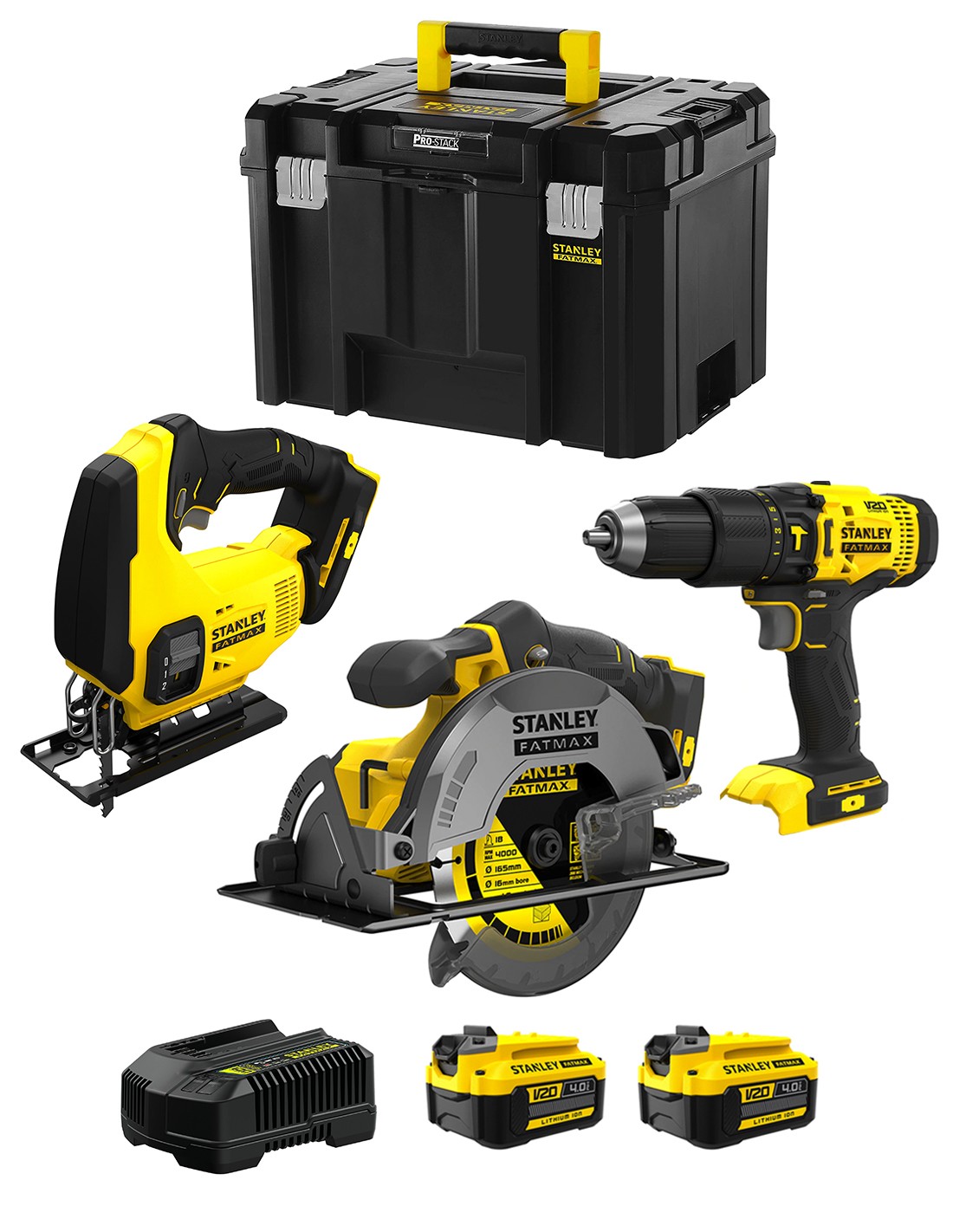 STANLEY FatMax Kit SVK303 (SFMCS600 + SFMCS500 + SFMCD711 + 2 x 4,0 Ah + Cargador + TSTAK VI)