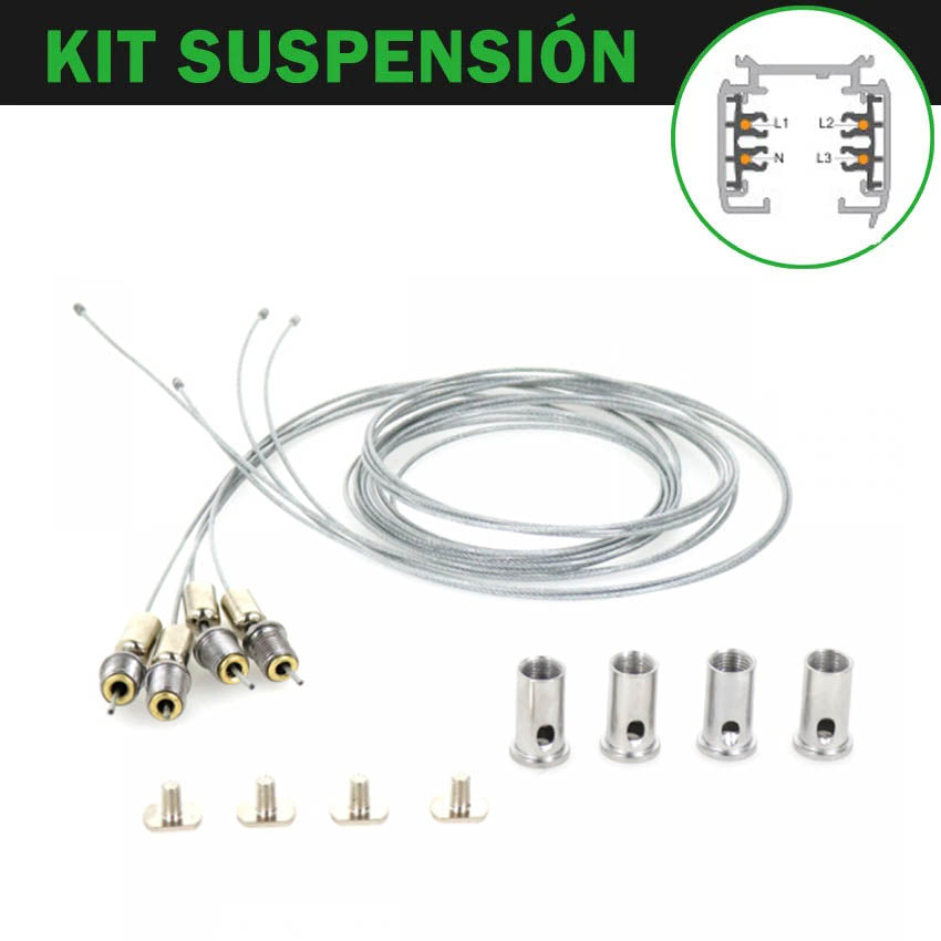 Kit Suspensión Carriles con Tensores Cable