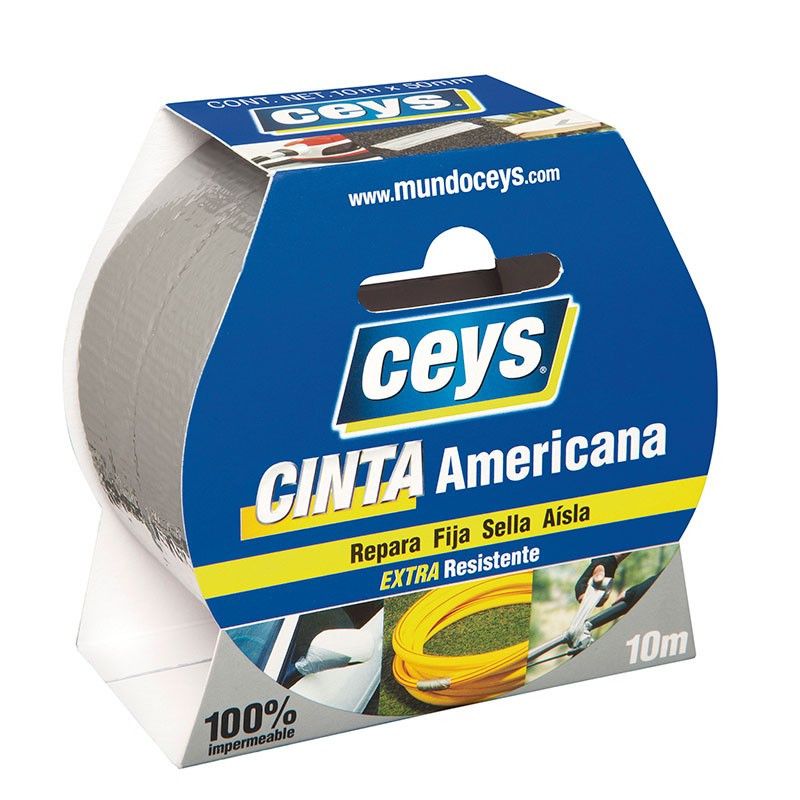 Tackceys Cinta Americana Plata Rollo 10 mt x 50 mm.  Ceys