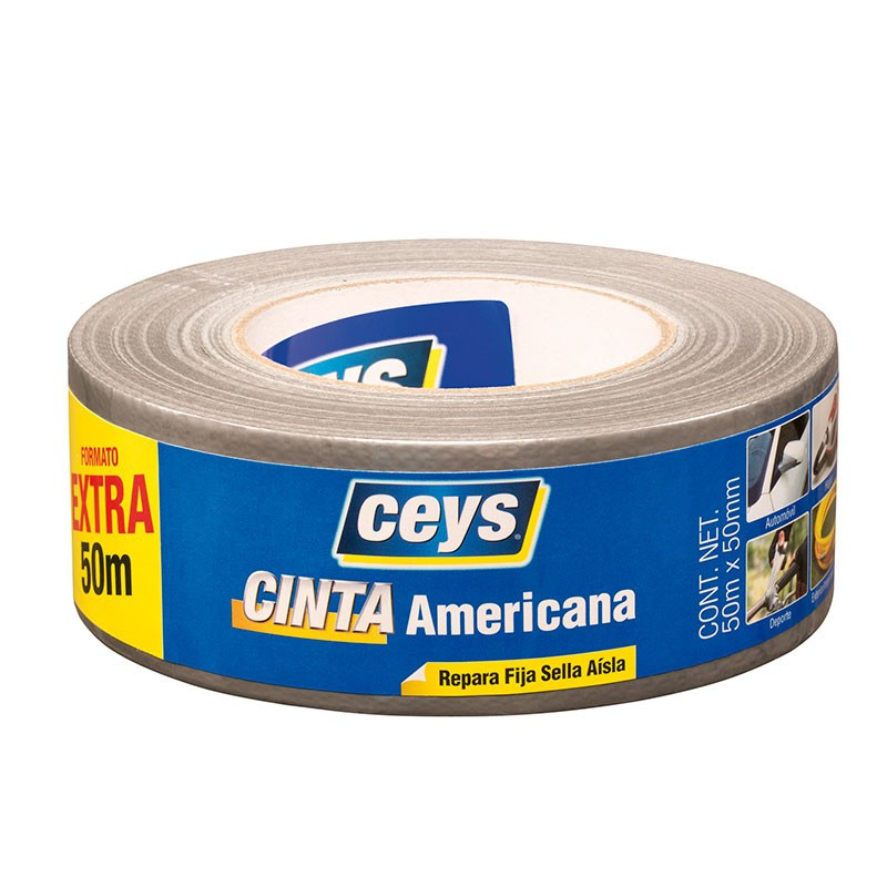 Tackceys Cinta Americana Plata Rollo 50 mt. x 50 mm.  Ceys