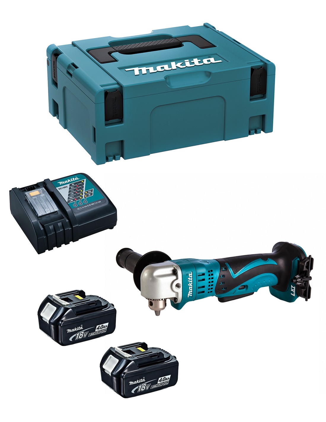 Taladro Angular MAKITA DDA350RMJ (2 x 4,0 Ah + DC18RC + MAKPAC 2)