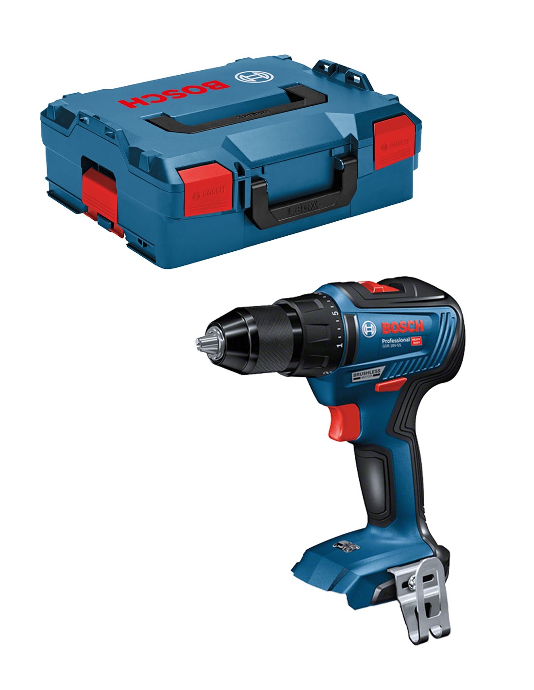 Taladro Atornillador BOSCH GSR 18V-55 (Cuerpo solo + L-Boxx 136)