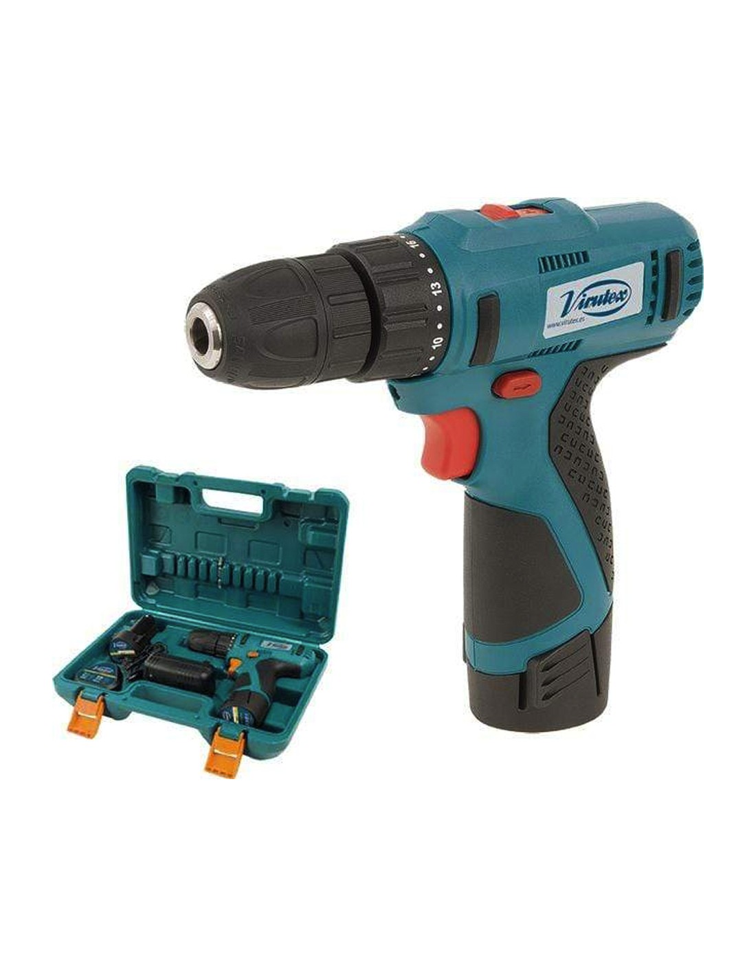 Taladro atornillador VIRUTEX ATB40 (2 x 1,5Ah + Cargador + Maletín de transporte)