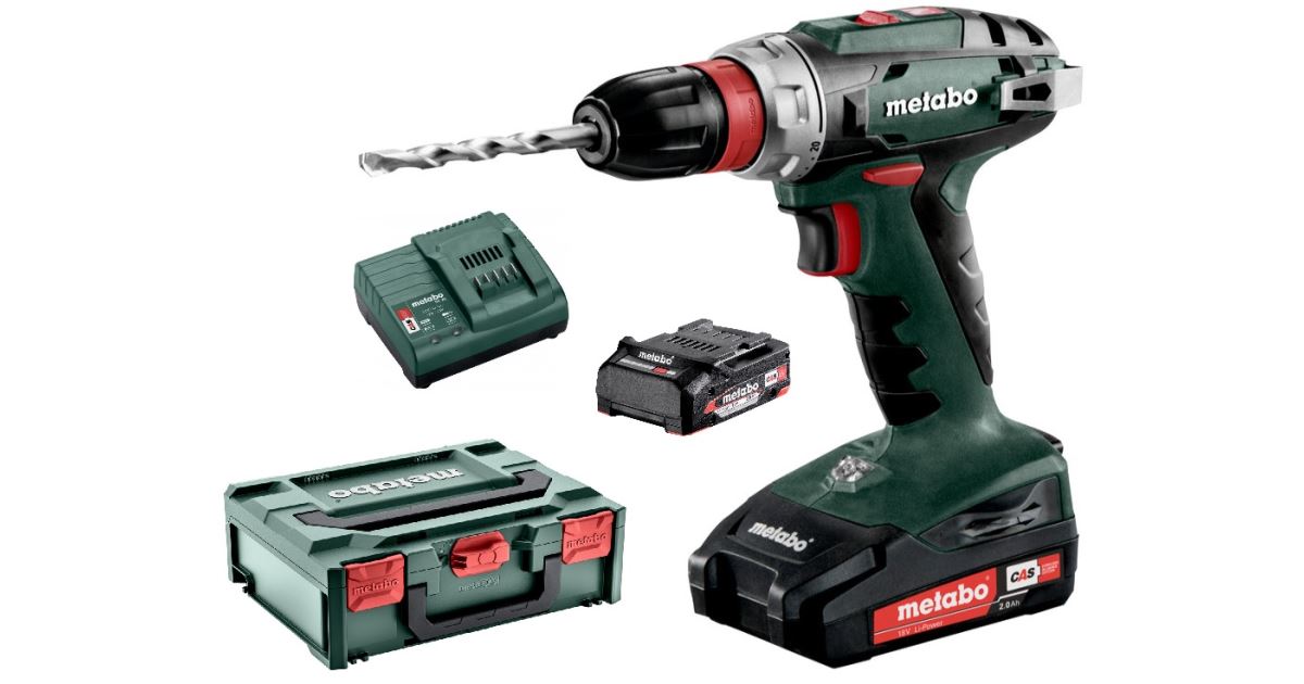 Taladro inalámbrico METABO BS 18 Quick 2x2,0 Li-Power, SC60 602217500