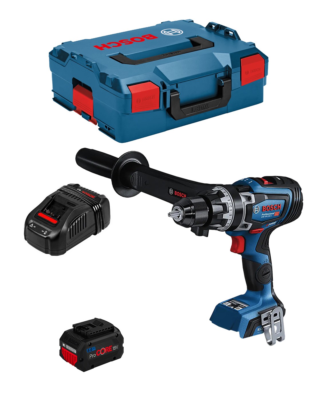 Taladro Percutor BOSCH GSB 18V-150 C (1 x 8,0 Ah ProCORE + GAL1880CV + L-Boxx 136)