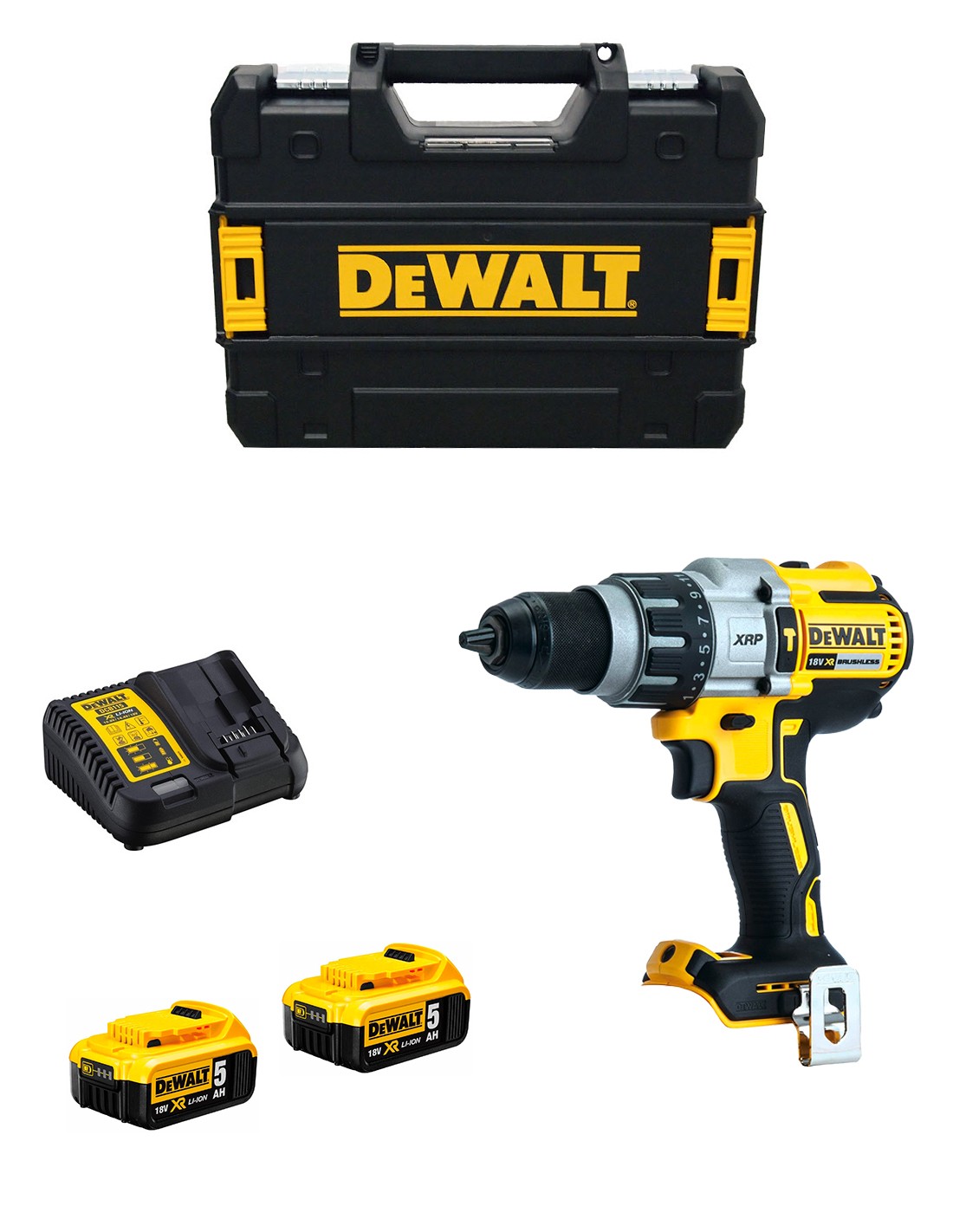 Taladro Percutor DeWALT DCD996P2T (2 x 5,0 Ah + DCB115 + TSTAK II)