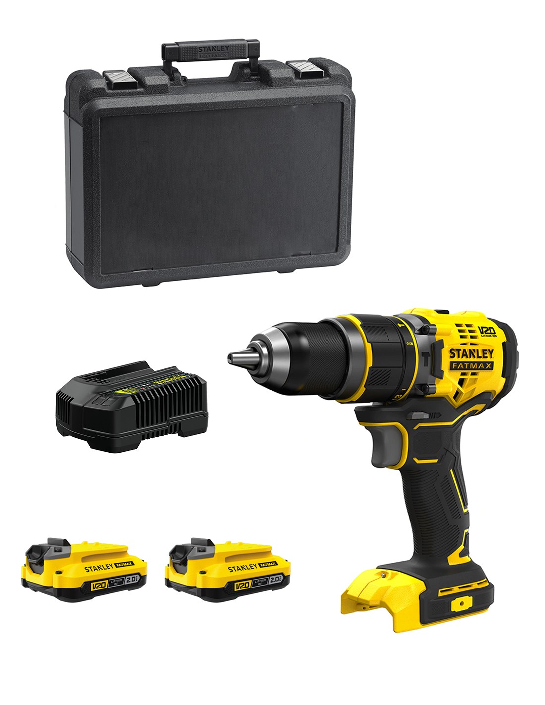 Taladro Percutor STANLEY FatMax SFMCD721D2K (2 x 2,0 Ah + Cargador + Maletín)
