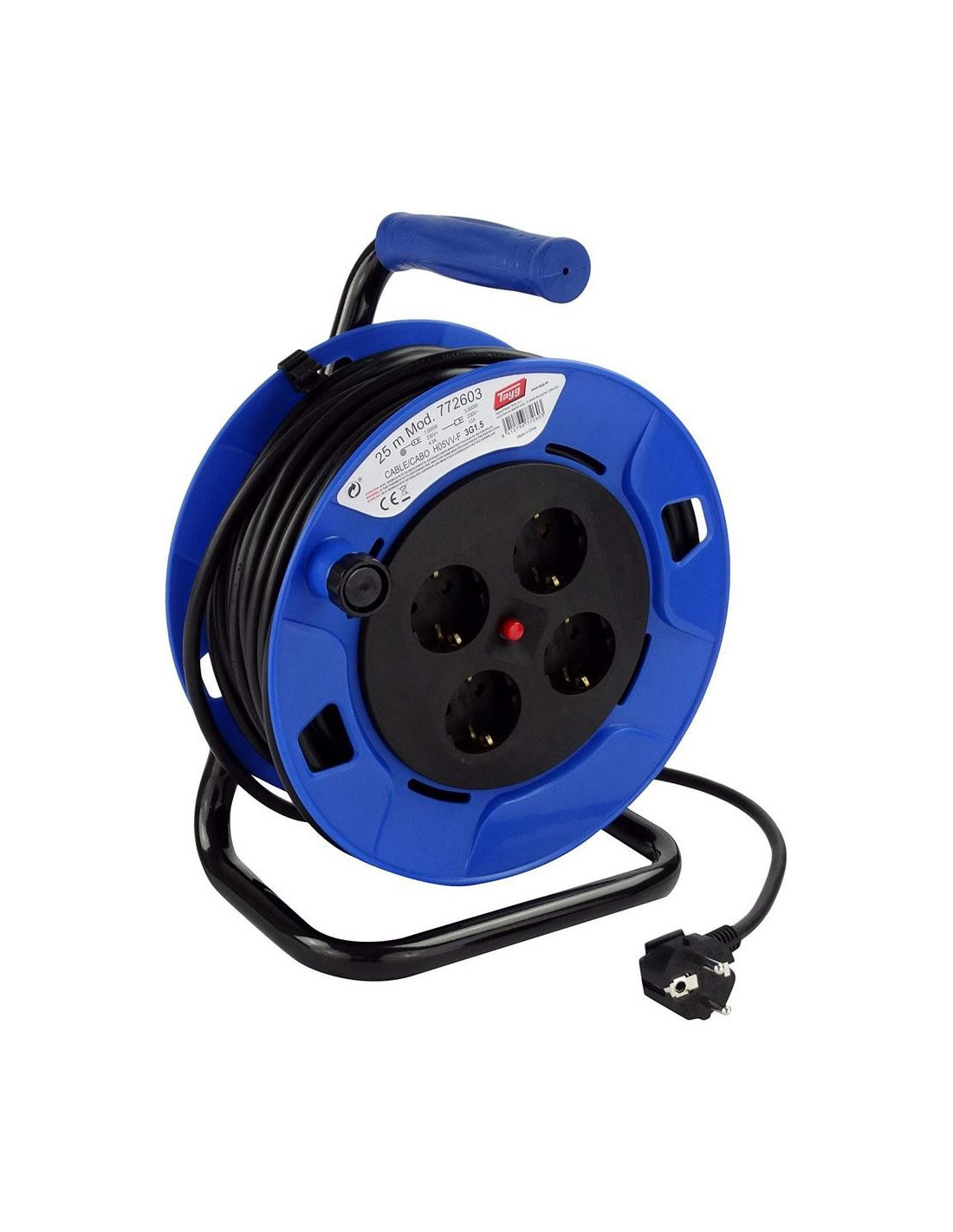 TAYG Carrete Extensible 25mt 3x1,5mm IP20 | Brintus