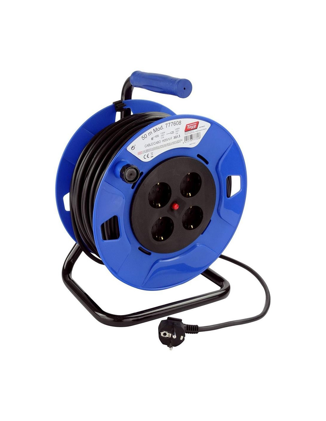 TAYG Carrete Extensible 50mt 3x1,5mm IP20 | Brintus