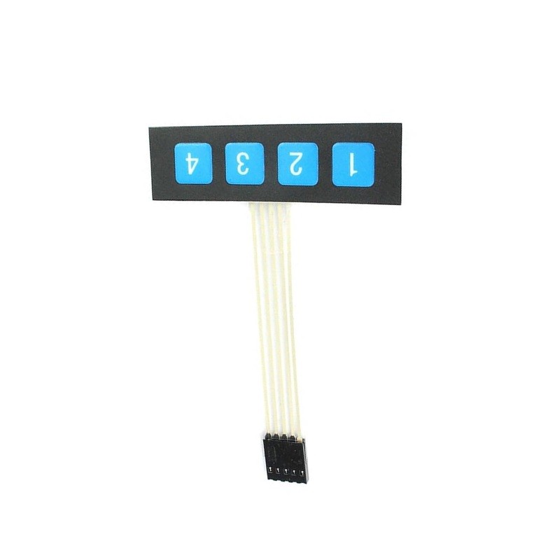 Teclado de membrana matricial para Arduino 1x4 de 4 teclas