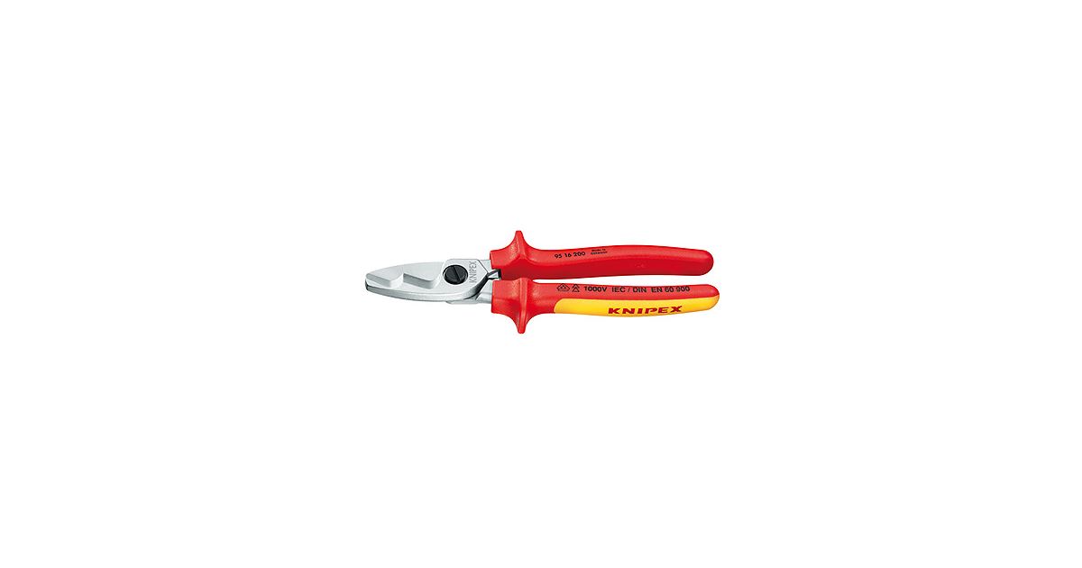 Tijeras para cables KNIPEX de doble corte, 200 mm, 9516200