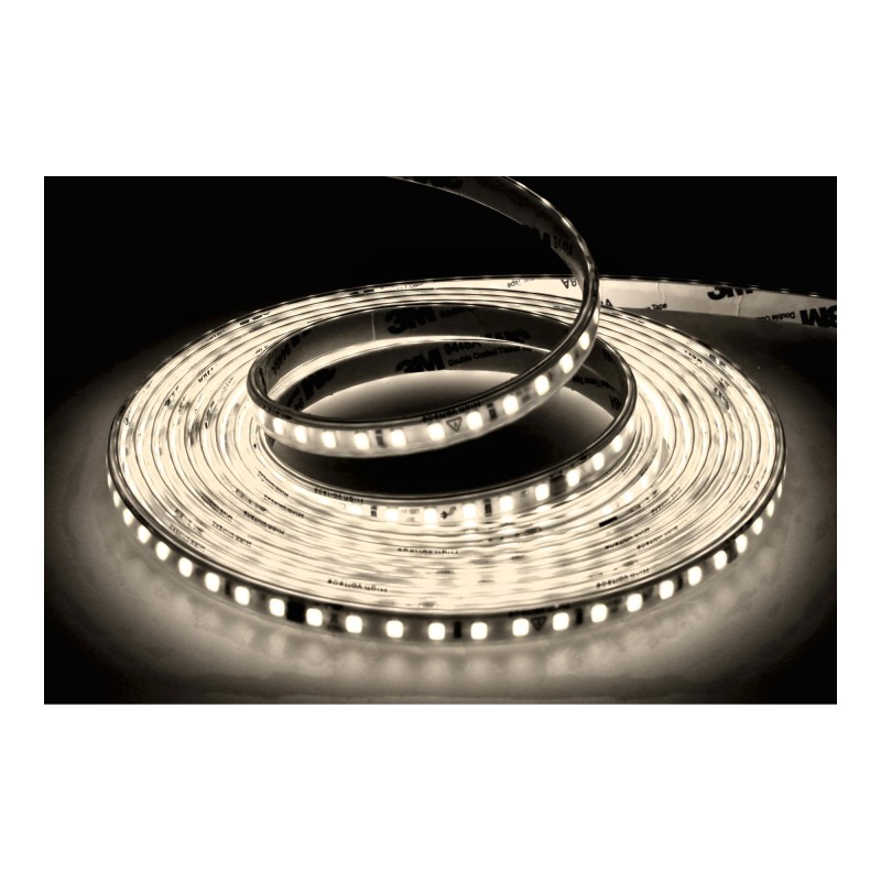 Tira Led 220V 6000K Autorrectificada. Corte 10 cm. IP65 12W/m bobina 5m