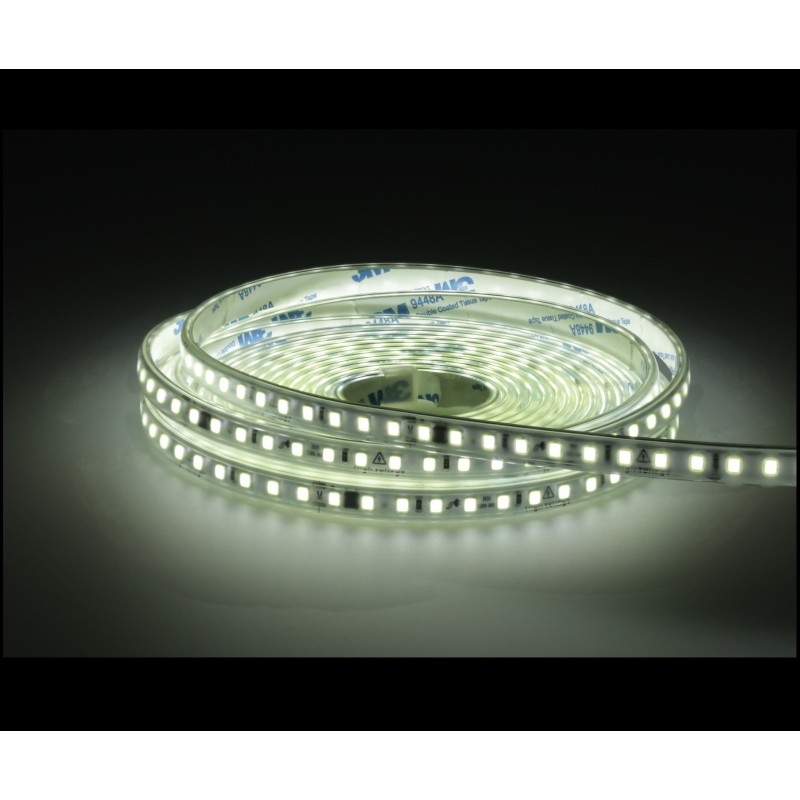 Tira Led 220V 6000K Autorrectificada. Corte 10 cm 15W/m 6000K bobina 5m IP65