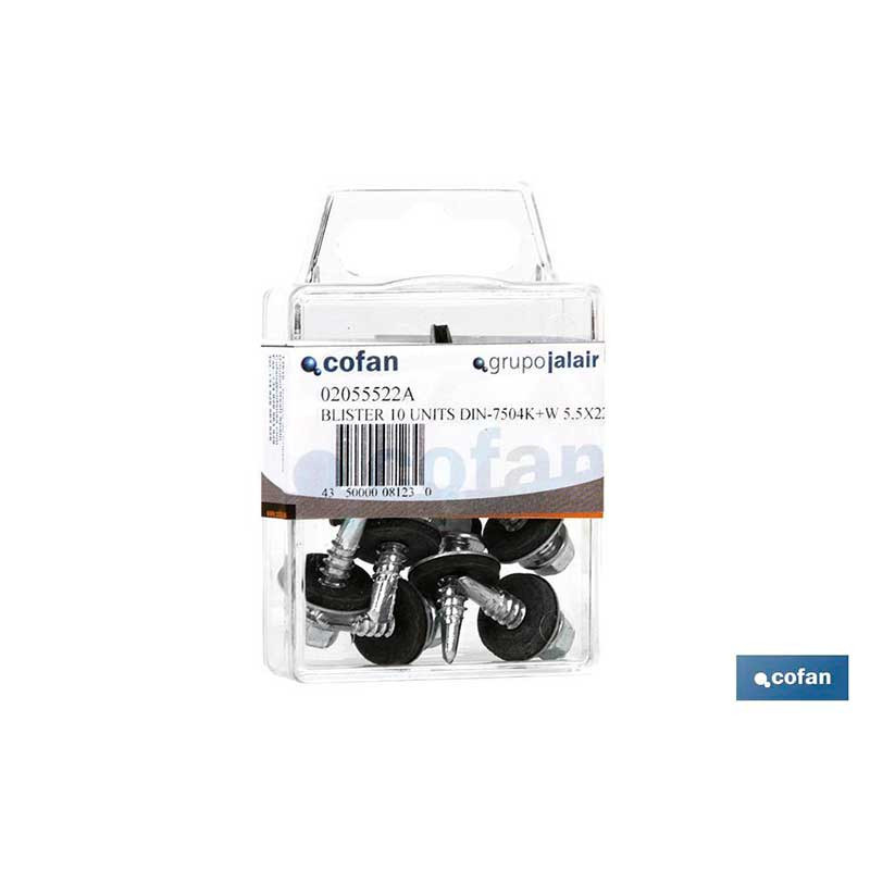 Tornillo Din-7504K+Arandela 5,5x22mm Cofan