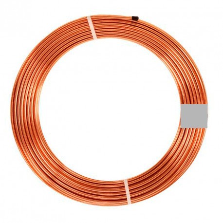 Tubo de cobre para refrigeración 0.8mm de grosor (rollo de 15 metros)