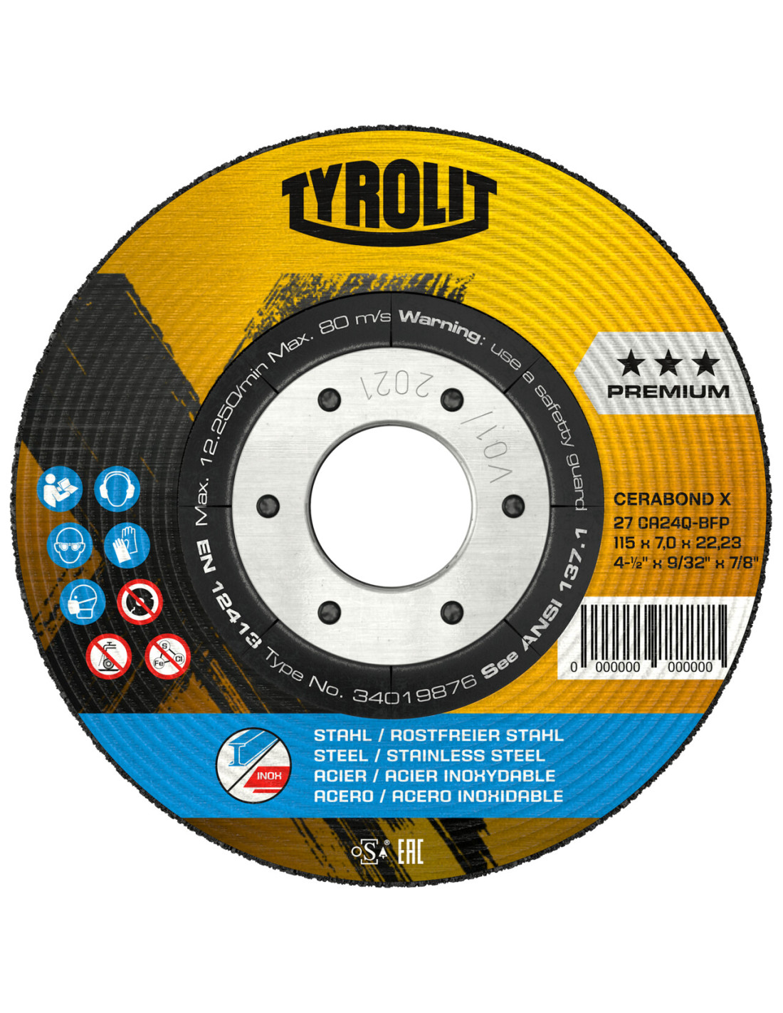 Disco desbaste Cerabond 115mm Tyrolit | Brintus