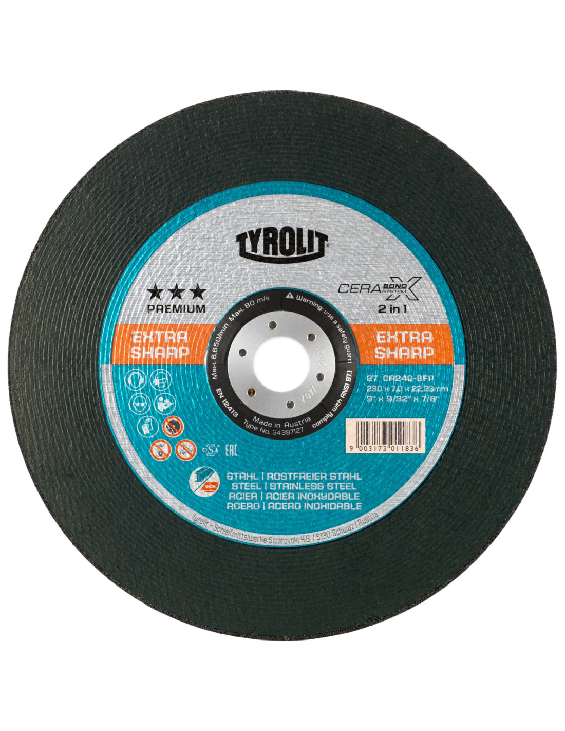 Disco desbaste Cerabond Tyrolit 230mm | Brintus