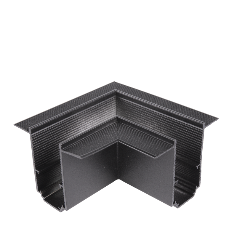 Unión en L horizontal para carril magnético de empotrar