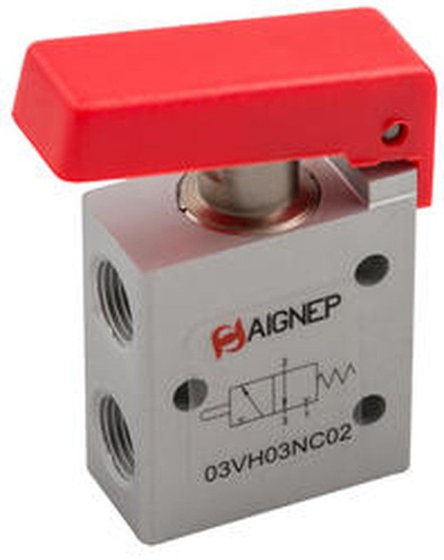 Valvula 1/8, 3/2 De Leva Roja Norm. Cerrada