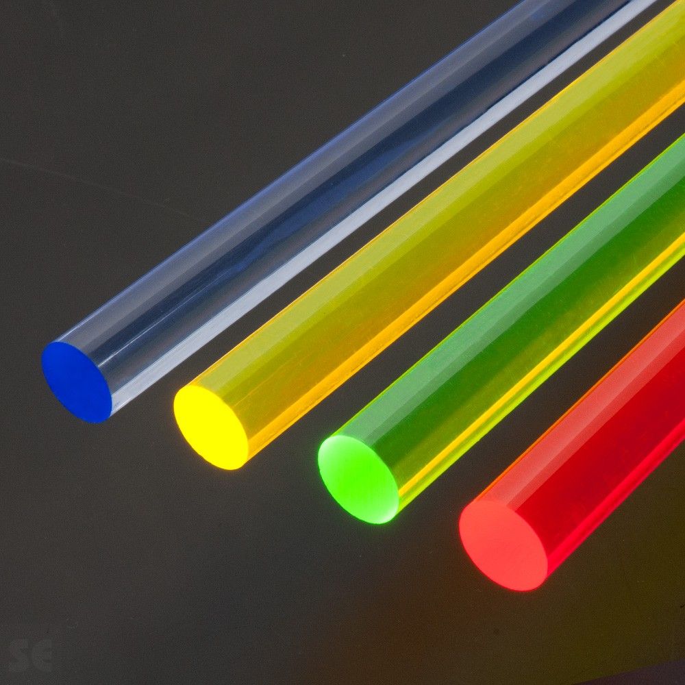 Varilla redonda de Metacrilato fluorescente colores