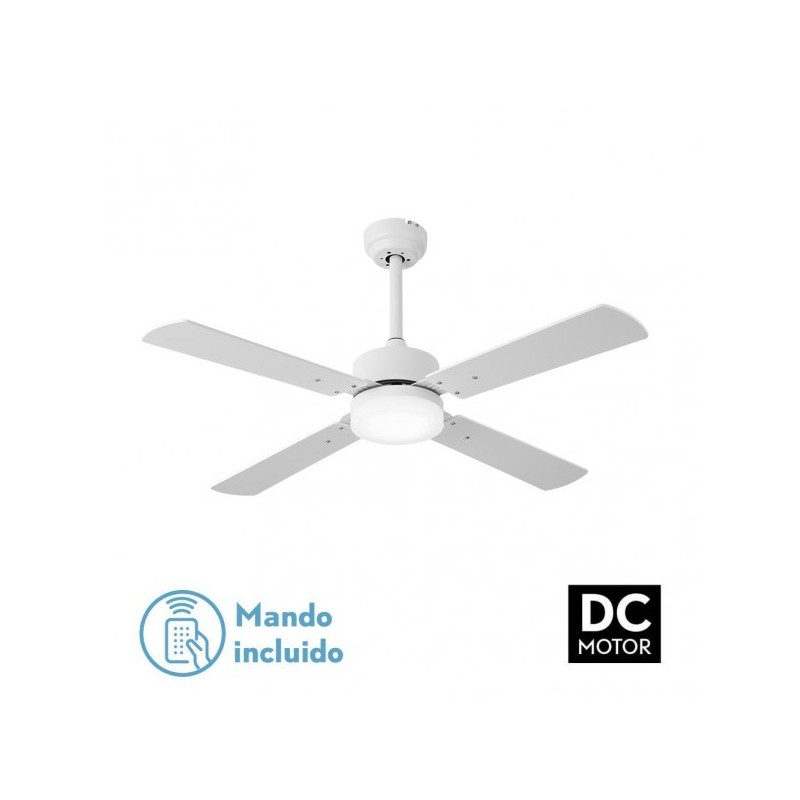 Ventilador 18w Dc Hupe Blanco 4 Asp.6 Vel.107d Remoto,memoria Y Temp.3000-4000-6000k