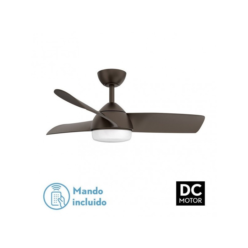 Ventilador 24w Dc Haur Marron 3 Asp.6 Veloc.107d 2 Tijas C/remoto, Memoria Y Temp.3000-4000-6000k