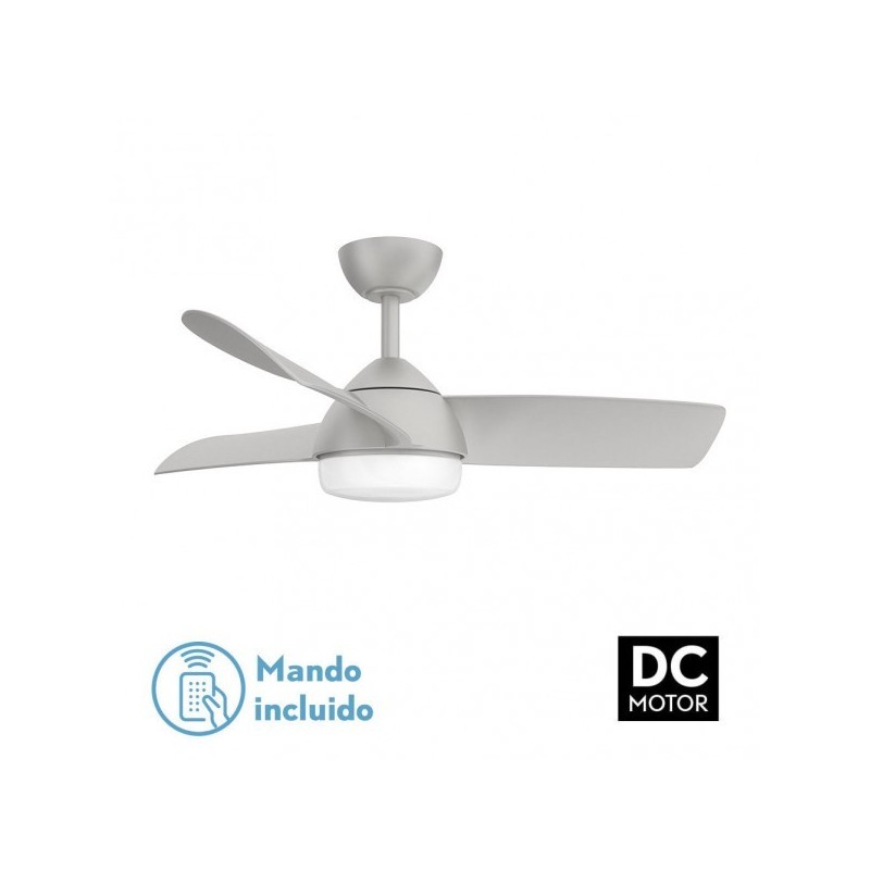 Ventilador 24w Dc Haur Plata 3 Asp.6 Veloc.107d 2 Tijas C/remoto, Memoria Y Temp.3000-4000-6000k