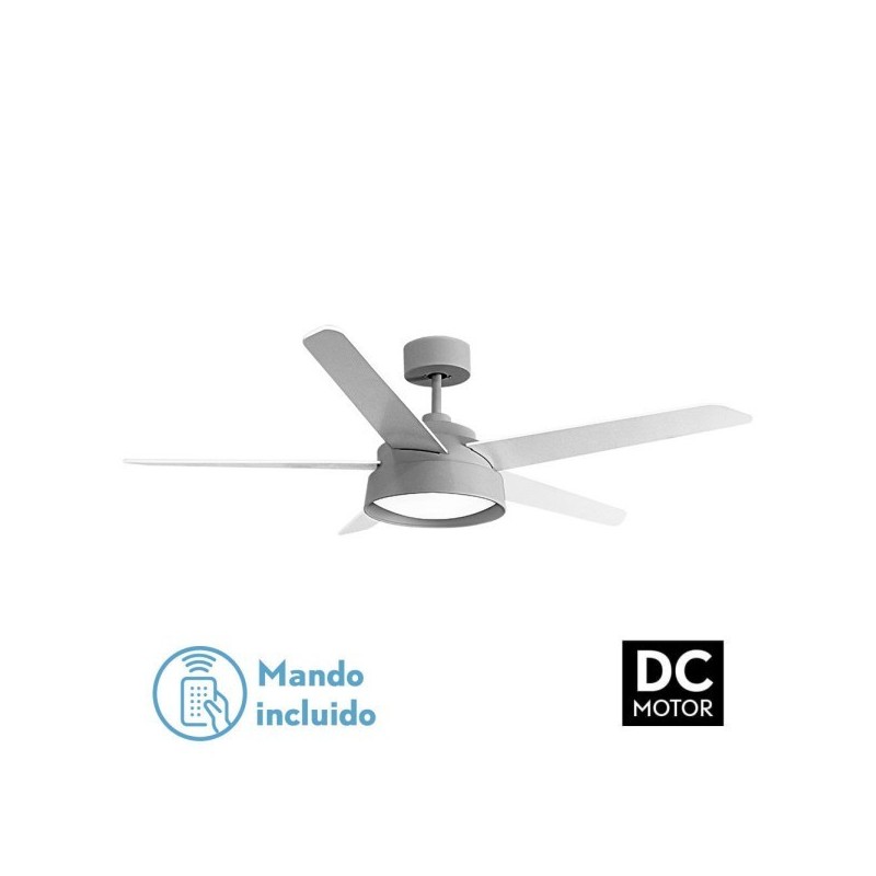 Ventilador 25w Dc Gris Lebeche 5 Aspas Rev. Blanca/haya 6 Vel. 3000-4000-6000k 132d Remoto,memoria Y Temporizador