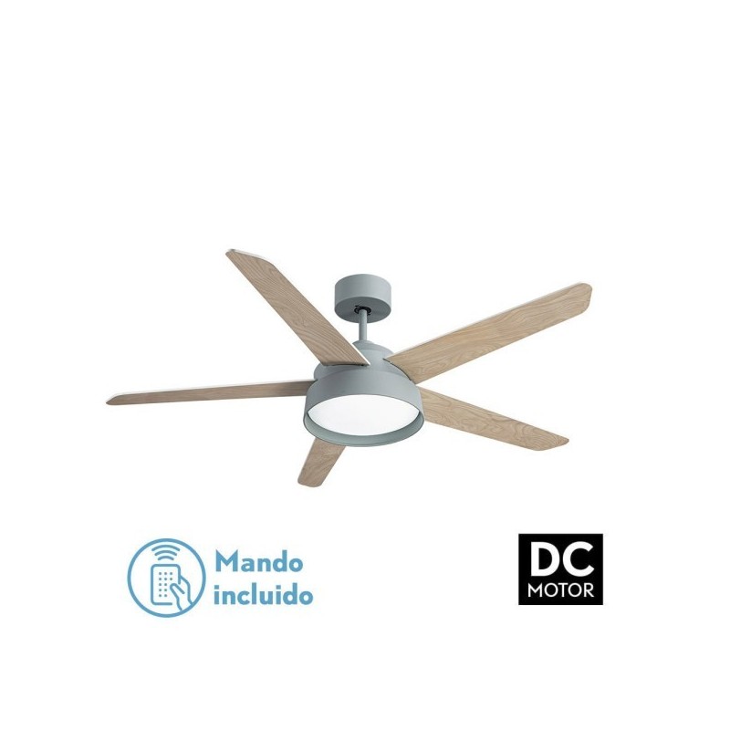 Ventilador 25w Dc Verde Lebeche 5 Aspas Rev. Blanca/haya 6 Vel. 3000-4000-6000k 132d Remoto,memoria Y Temporizador