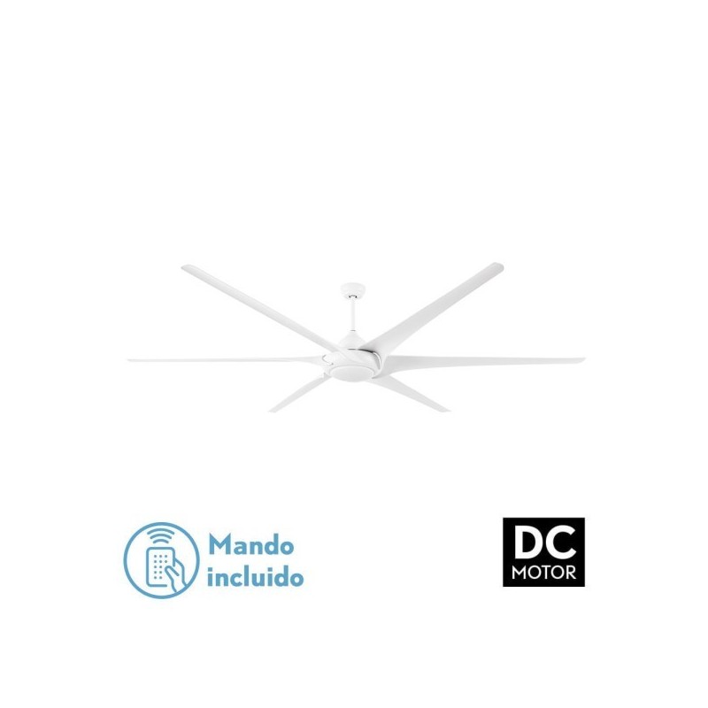 Ventilador 24w Dc Moncayo Blanco 6 Aspas 6 Velocidades 254d C/remoto Memoria 3Temperaturas 2850lm