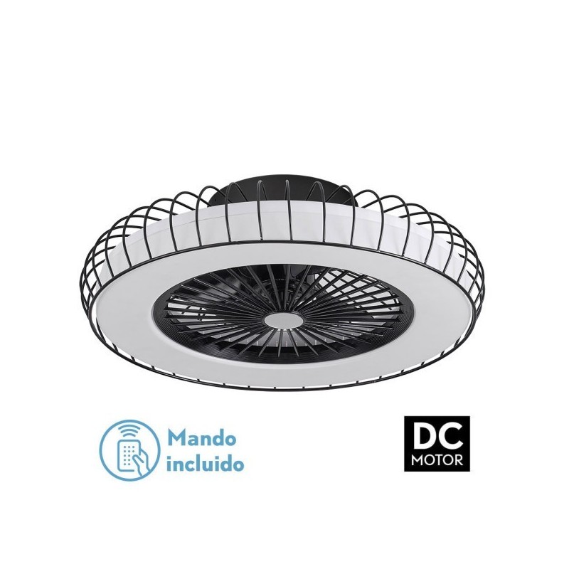 Ventilador 72w Dc Albonez Negro 5 Aspas Transp. 18x53x53cm 6 Vel. 3 Colores C/remoto, Memoria, Temp. Y Reg.Intensidad 6120lm