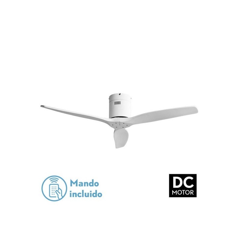 Ventilador Dc Aguilon Blanco 3 Aspas Blancas 6 Velocidades Sin Luz Remoto Y Temporiz.132d