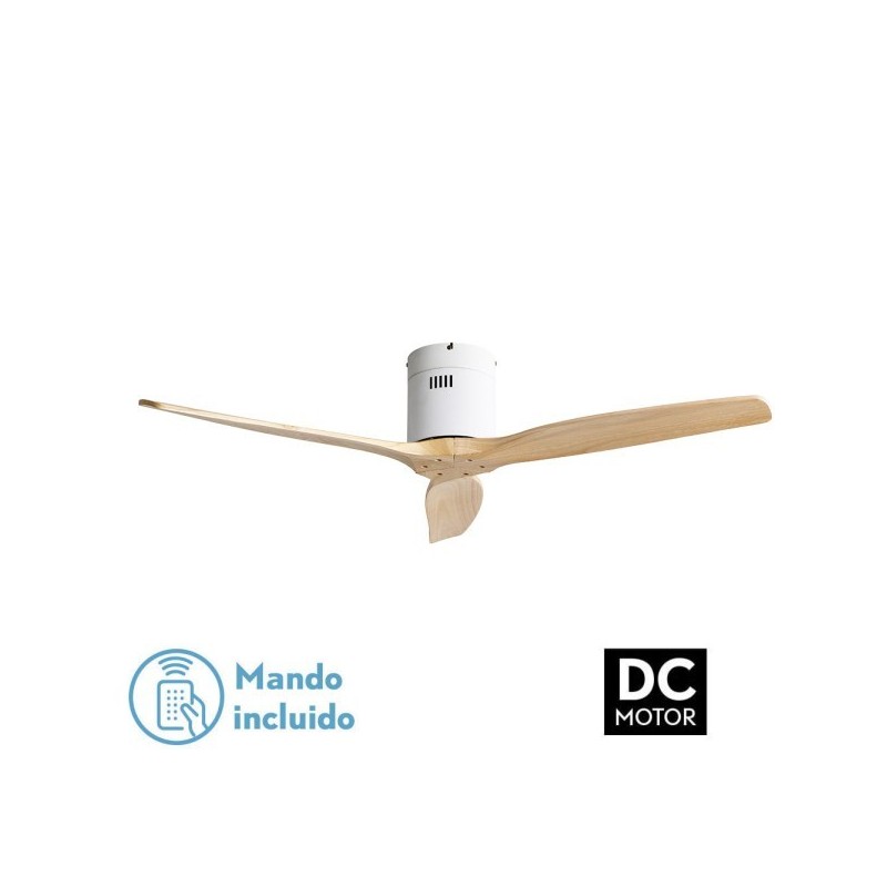 Ventilador Dc Aguilon Blanco 3 Aspas Haya 6 Vel Ocidades Sin Luz Remoto Y Temporiz.132d