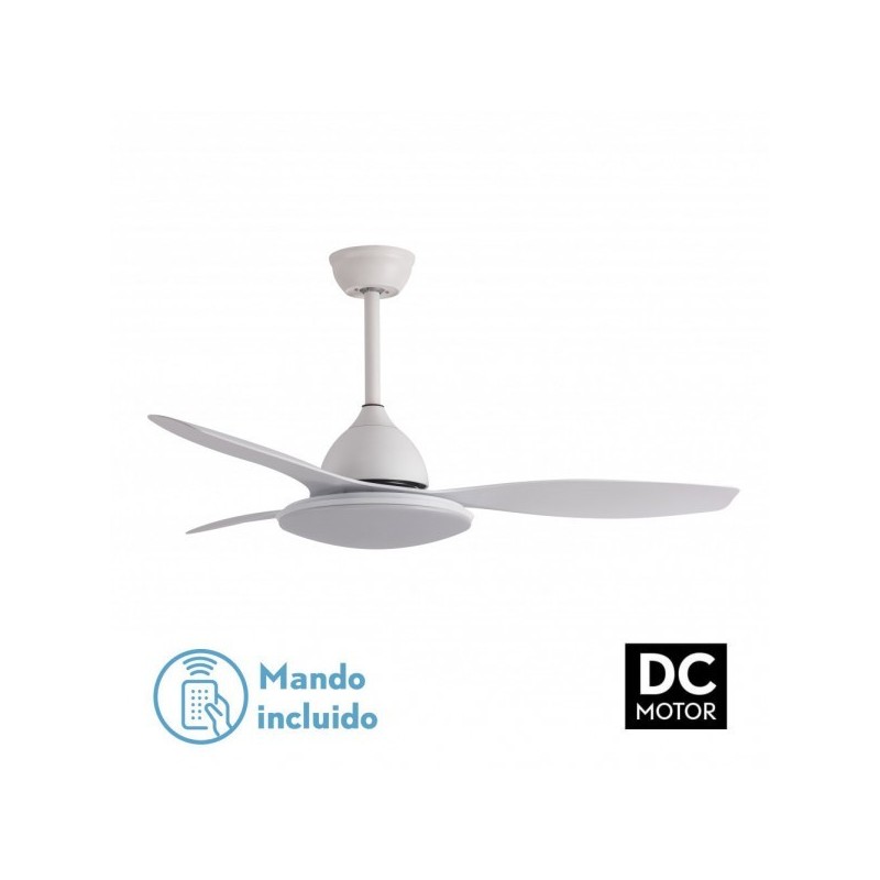 Ventilador Dc Blanco Yael 72w 3000-4000-6000k 122d 7200lm 3 Aspas, Remoto+temporizador+memoria