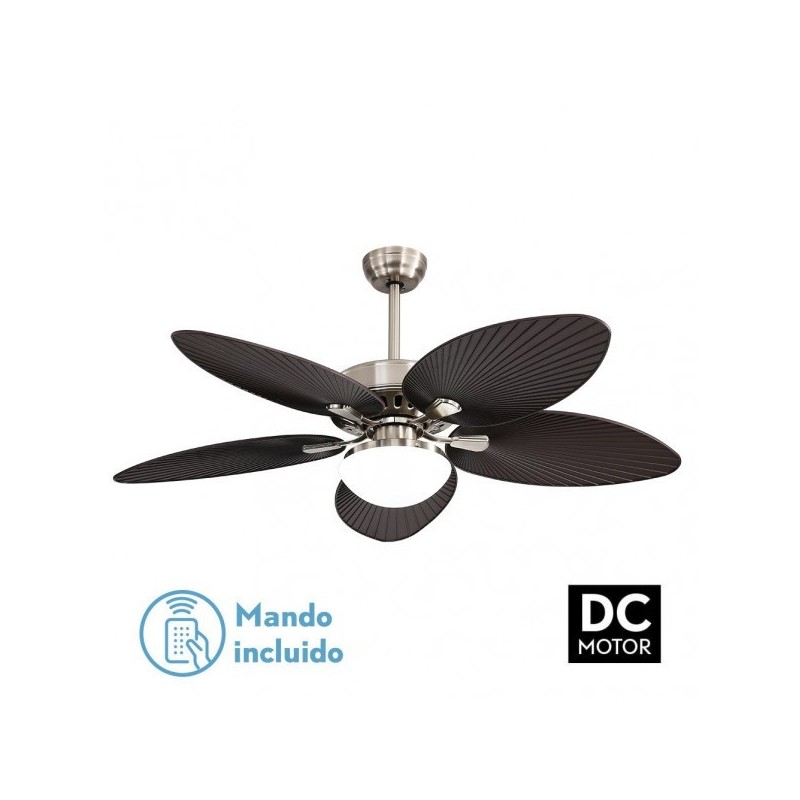Ventilador Dc Borasco 24w Niq/marron 5 Asp.6 Vel 132d 2950lm Remoto.memor.y Temp.3000-4000-6000k