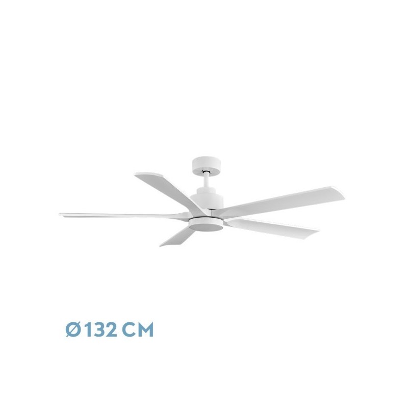 Ventilador Dc Cairo 24w 2400lm Blanco 5aspas 132d 3000k,4500k,6000k, Remoto+temporizado+memoria