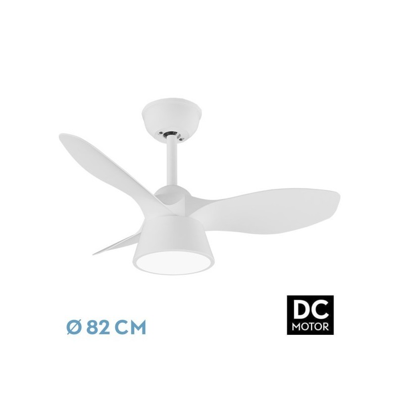 Ventilador Dc Cubico 36w 2680lm Blanco 3 Aspas 82d 3000k,4500k,6000k,remoto+tempor+memoria