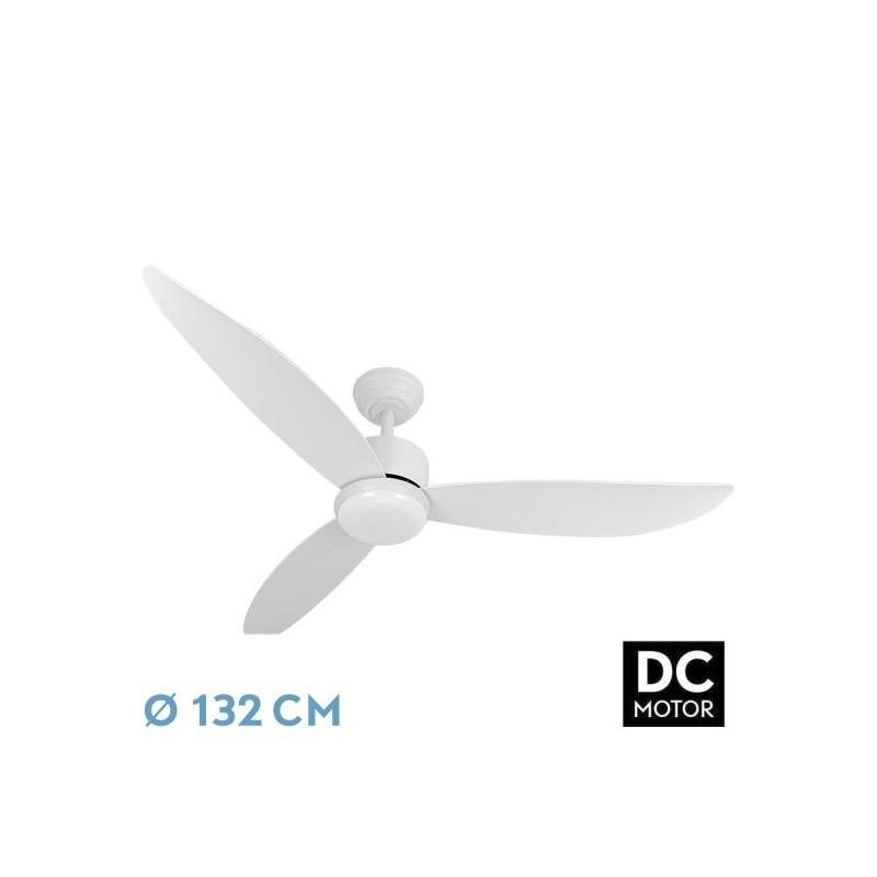 Ventilador Dc Genil 24w Blanco 3aspas 6vel 132d 2424 Lm 3000-4000-6500k Remoto+temporizador+memoria