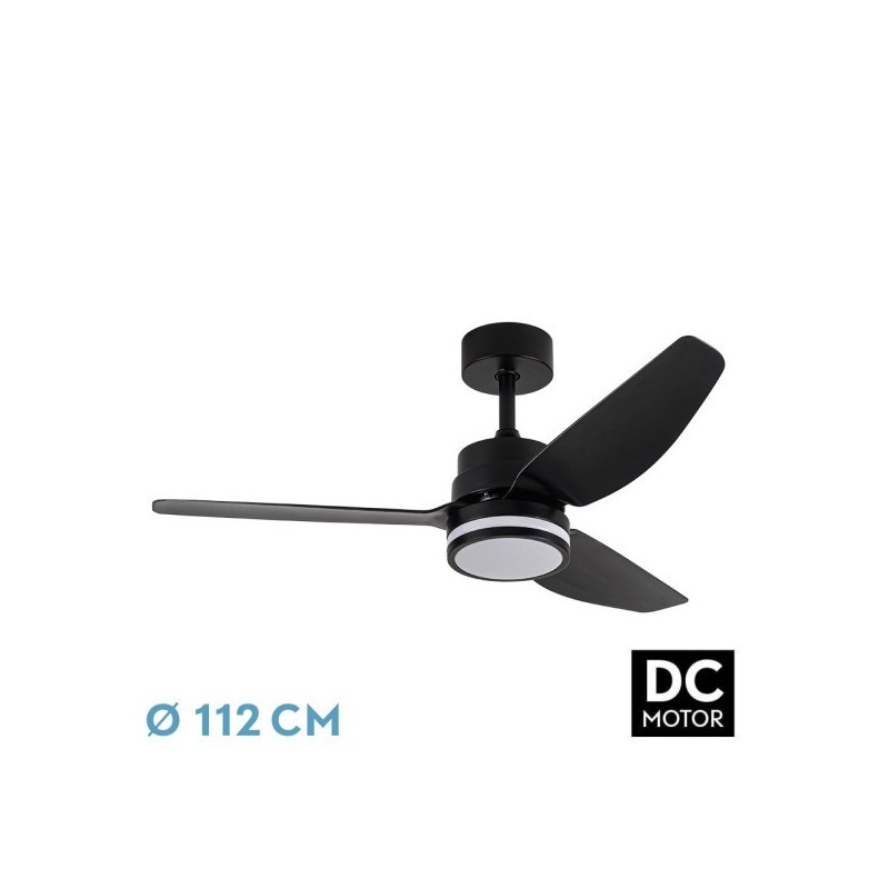 Ventilador Dc Jarama 20w Negro 3asp.6velocidades 3000-4000-6500k 2350lm Remoto,memoria,temperatura 112d