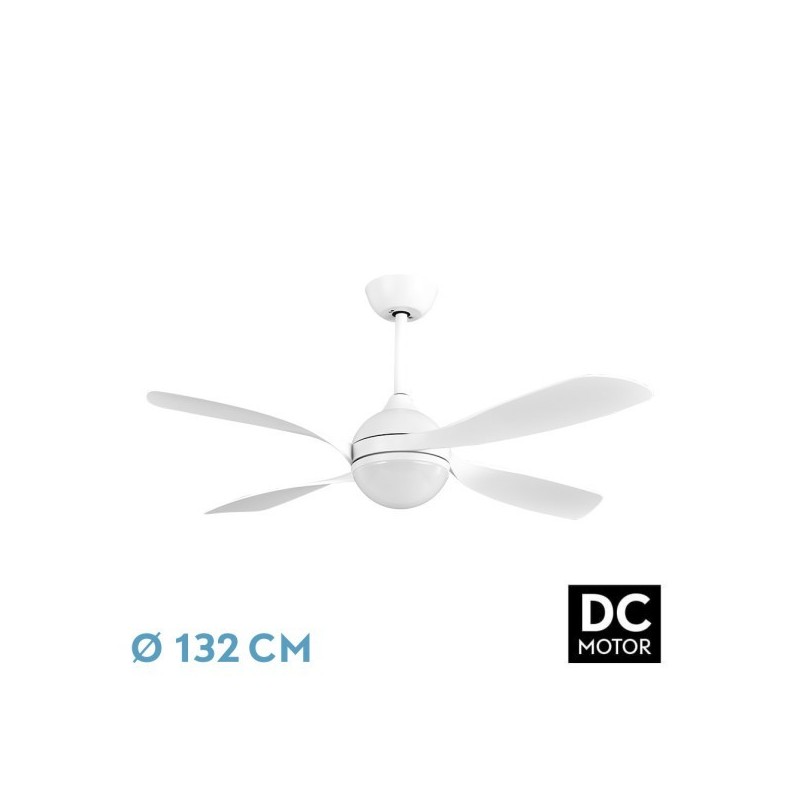 Ventilador Dc Livorno 30w 3250lm Blanco 132d 4aspas 3000k,4500k,6000k, Remoto+ Temporizador+ Memoria