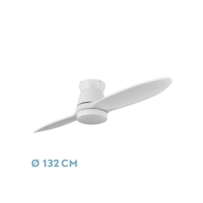 Ventilador Dc Nordic 24w 2400lm Blanco 2 Aspas 132d 3000k,4500k,6000k, Remoto+temporizador+memoria